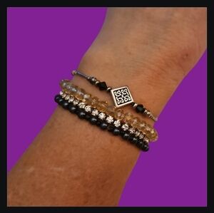 Set of Four Stretch Cuff Bracelets